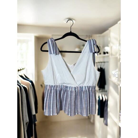 NWT - Anthropologie Dolan V-Neck Peplum Bow Tie Tank Size: M - Picture 6 of 10